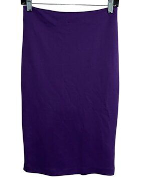 New York & Company 2 Purple Back Slit Stretch Pencil Skirt Minimalist Retro